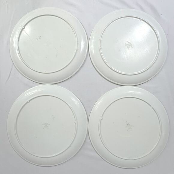 Vintage Mid Century Melamine Melmac 10" Dinner Plates Mod Floral - Boonton - Picture 3 of 4